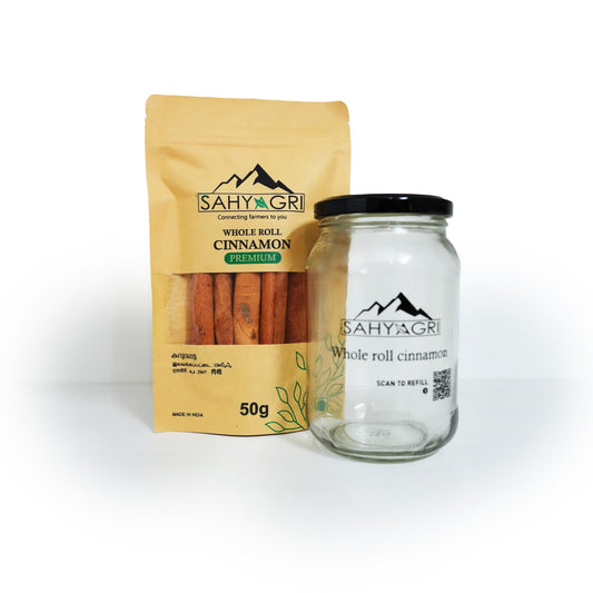 WHOLE ROLL CINNAMON WITH GLASS JAR